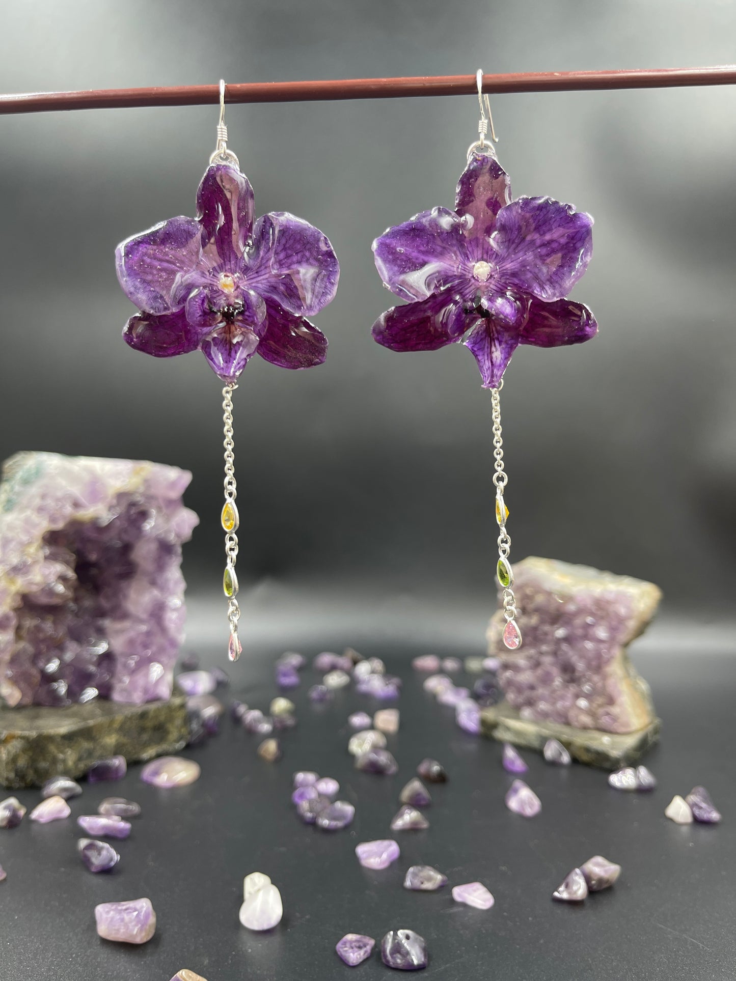 Aros orquídeas plata 925 circones